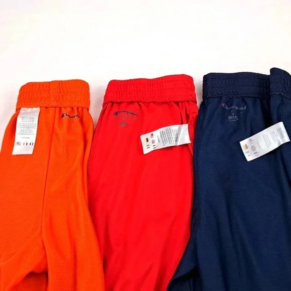 Lot of 3 Boys Champion Athletic Shorts - sz M - Orange Red Navy Blue - Picture 3 of 3